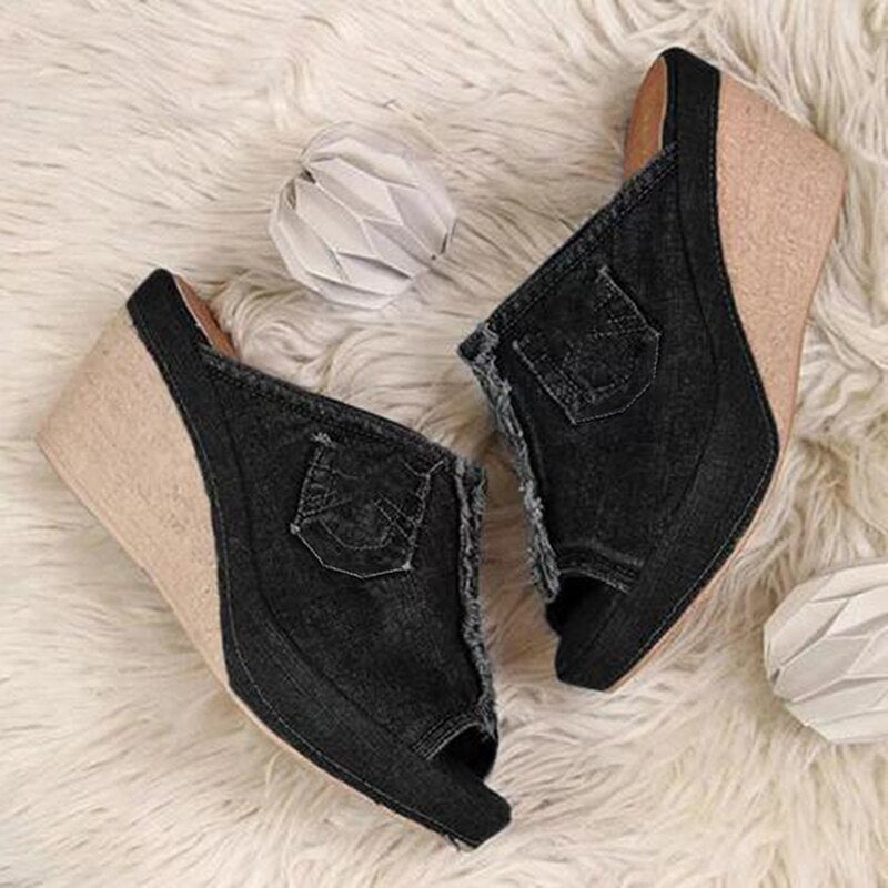 Diva Denim Wedges