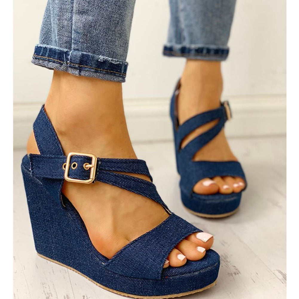 "Somebody Stop Me" Denim Mules