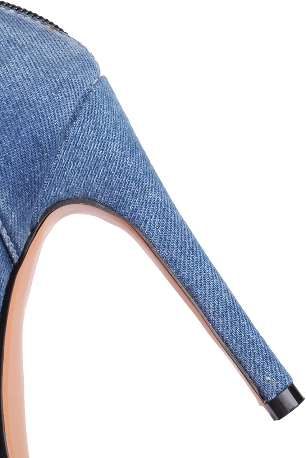 Women's Denim Blue Stiletto High Heels 