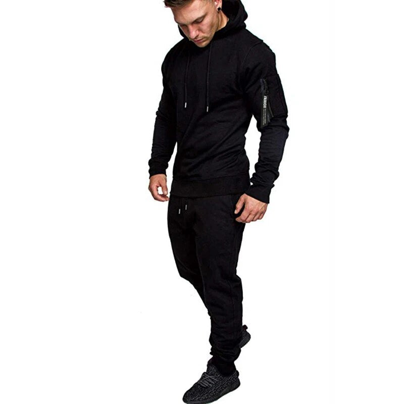 Men's Hooded Two-Piece Tracksuit Casual 