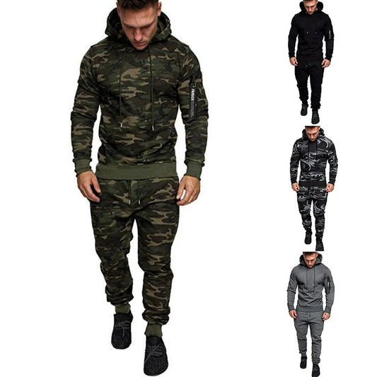 Men's Hooded Two-Piece Tracksuit Casual 