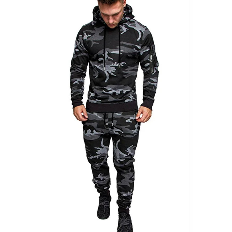 Men's Hooded Two-Piece Tracksuit Casual 