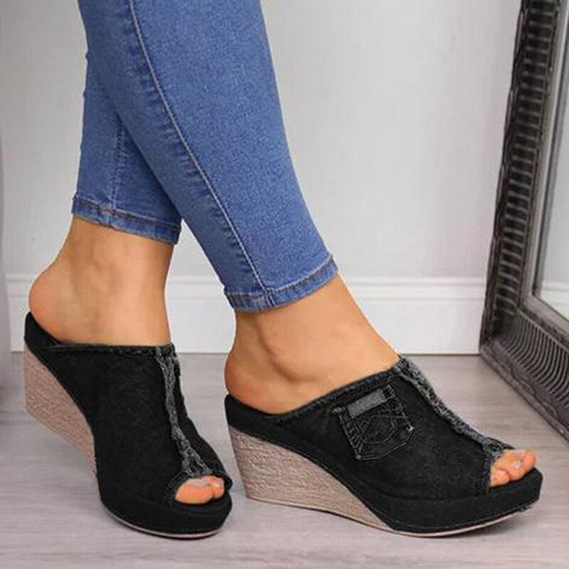 Diva Denim Wedges