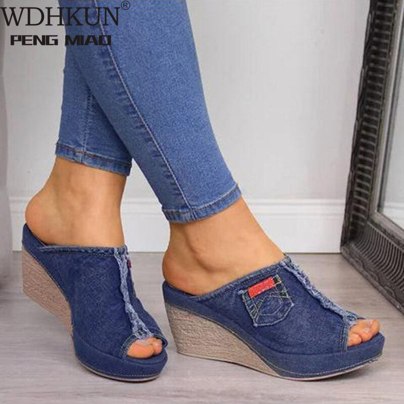 Diva Denim Wedges