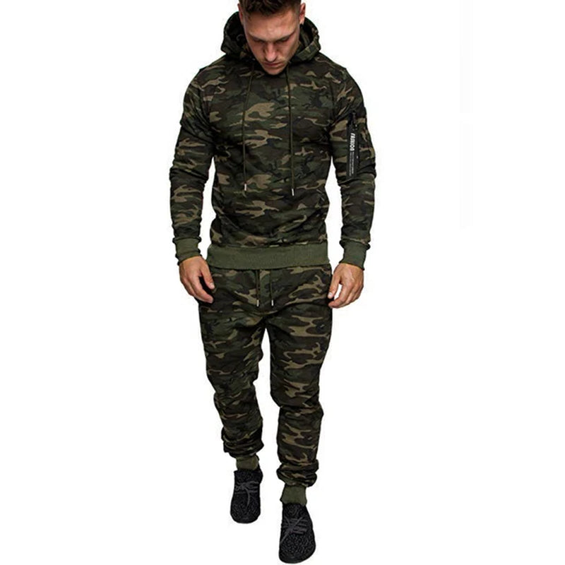 Men's Hooded Two-Piece Tracksuit Casual 