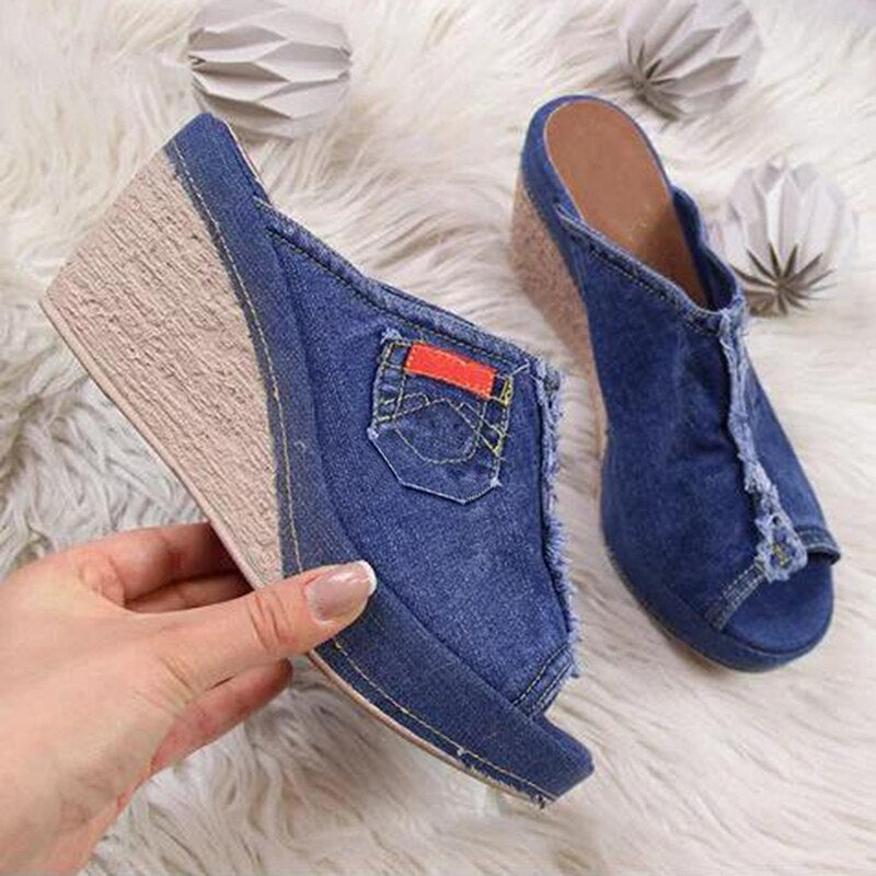 Diva Denim Wedges