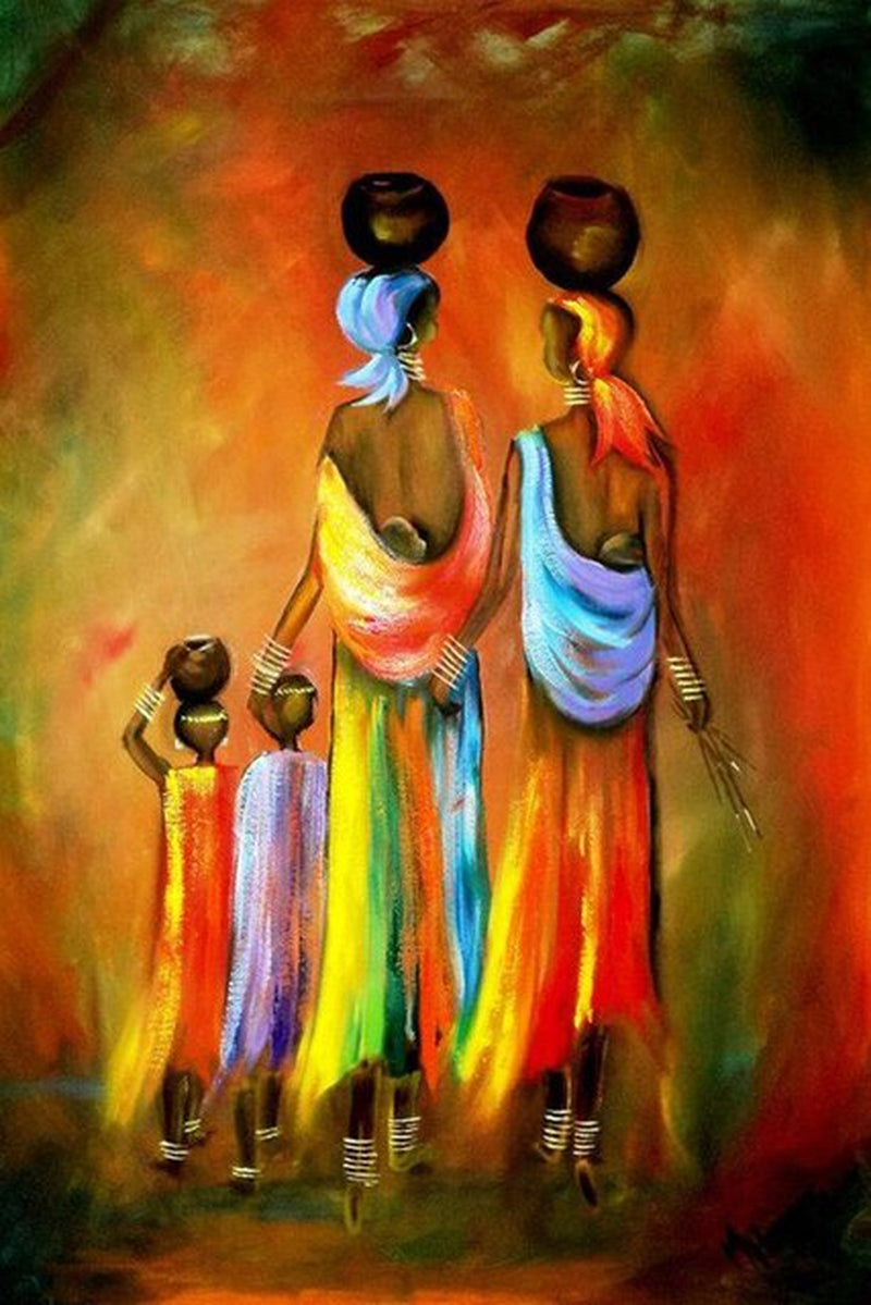  African Women and Child Canvas Painting (No Frame)