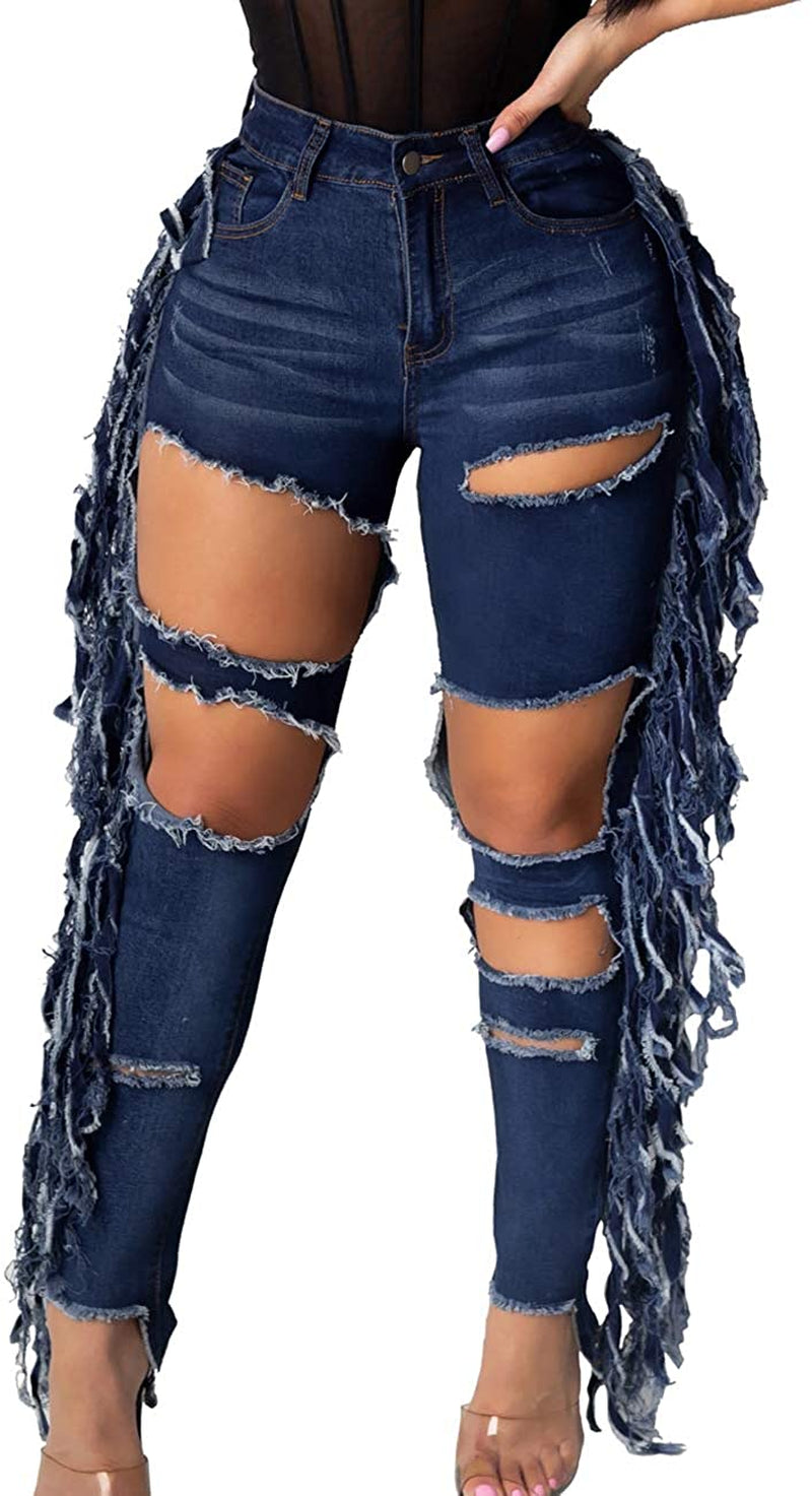 Women's Skinny and Ripped Denim Pants