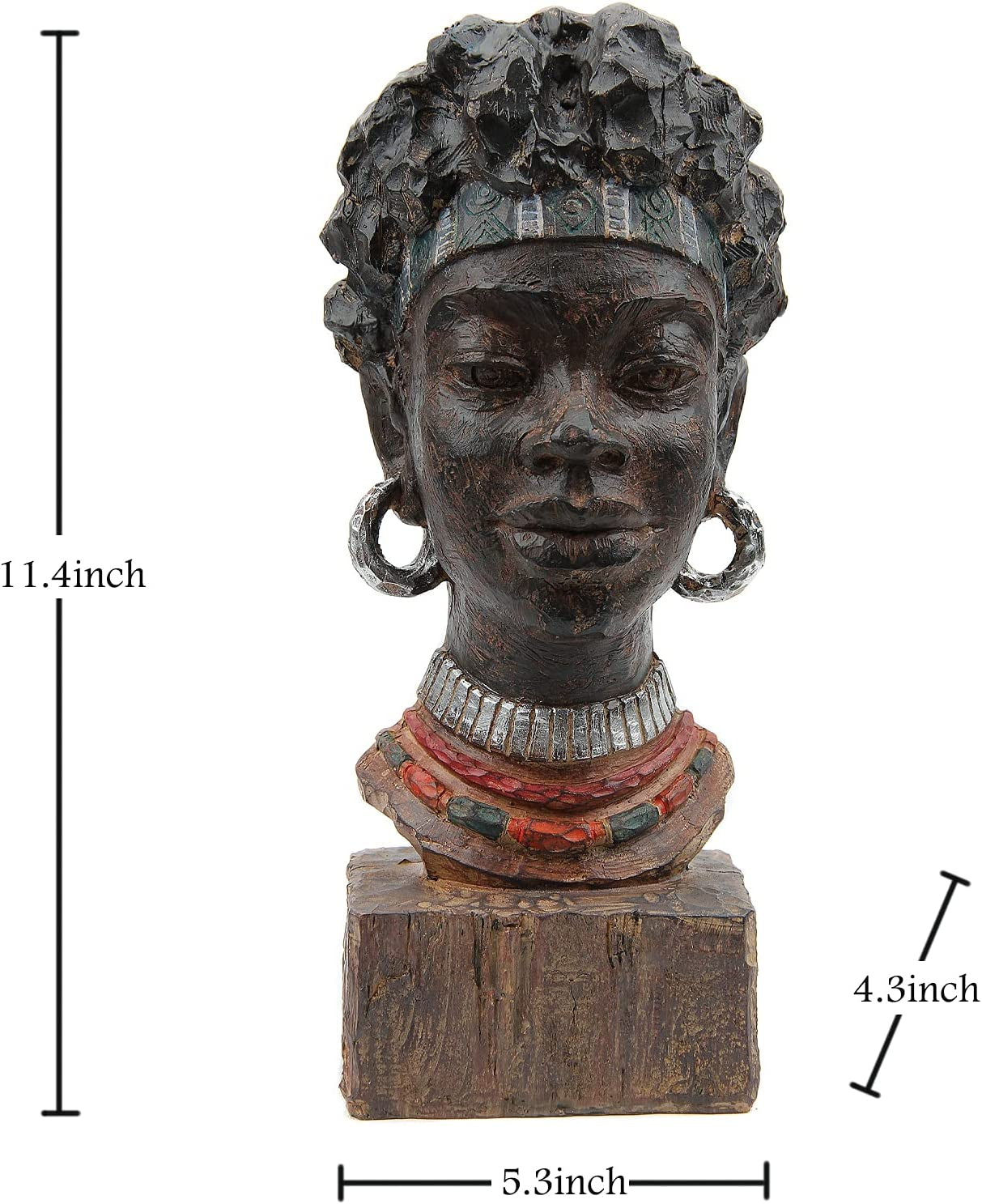 African Man and Woman Sculptures (Sold Separately)