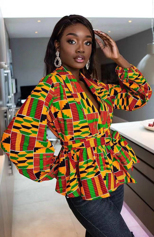 Ladies' African Printed Blouse