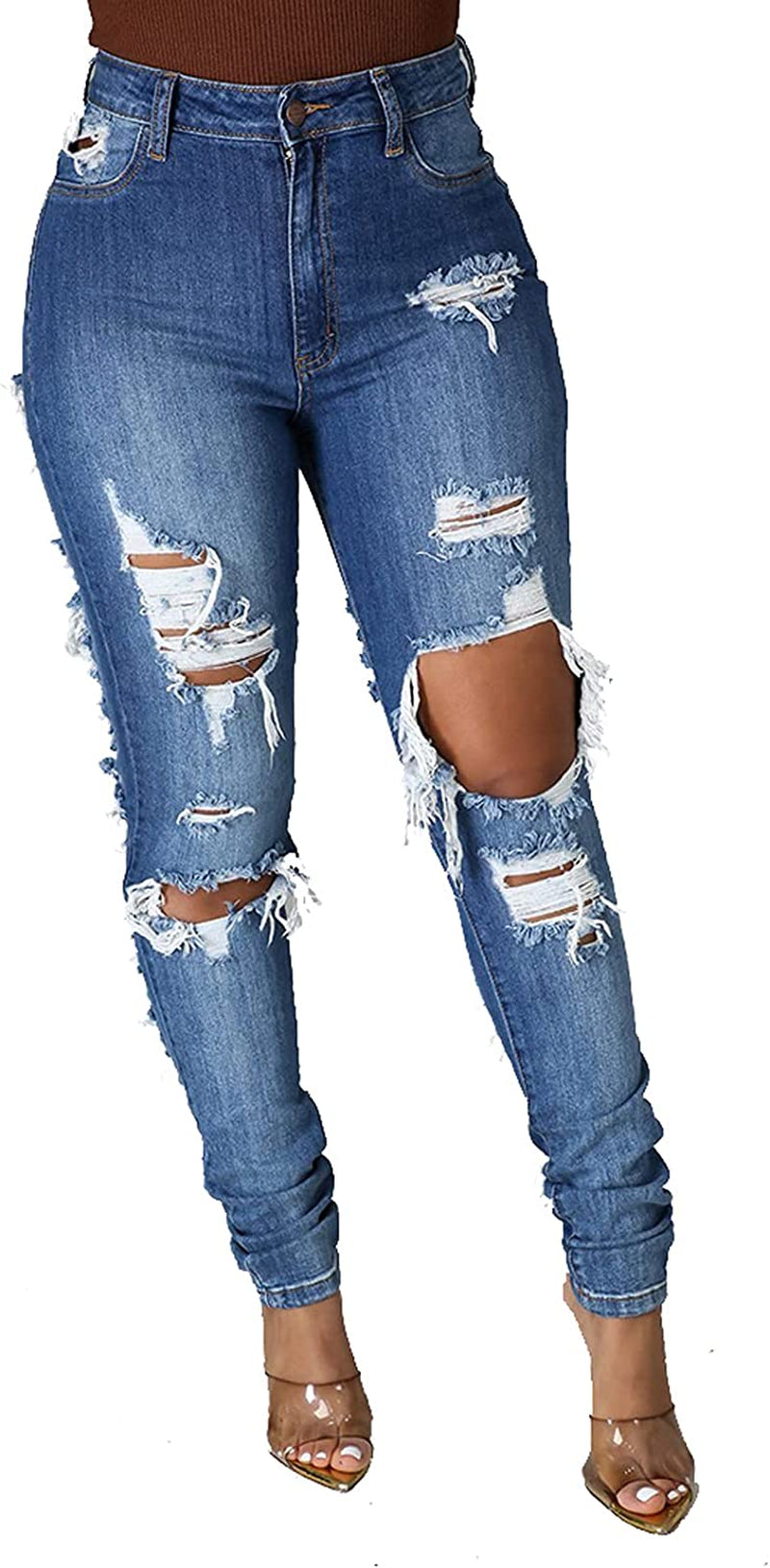 Women's Skinny and Ripped Denim Pants