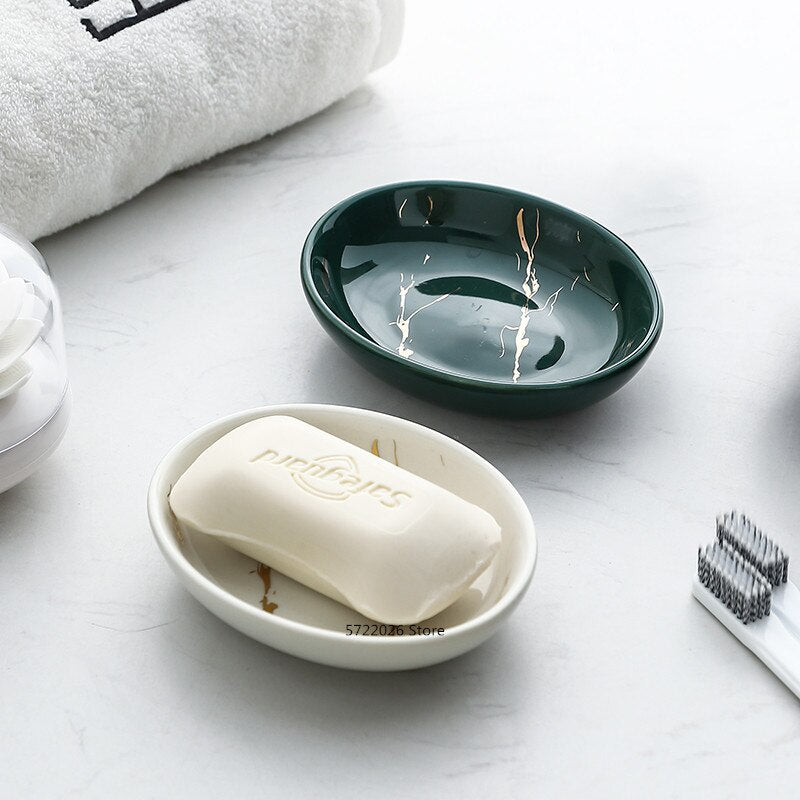 Ceramic Toiletries Bathroom Set - Marble Design