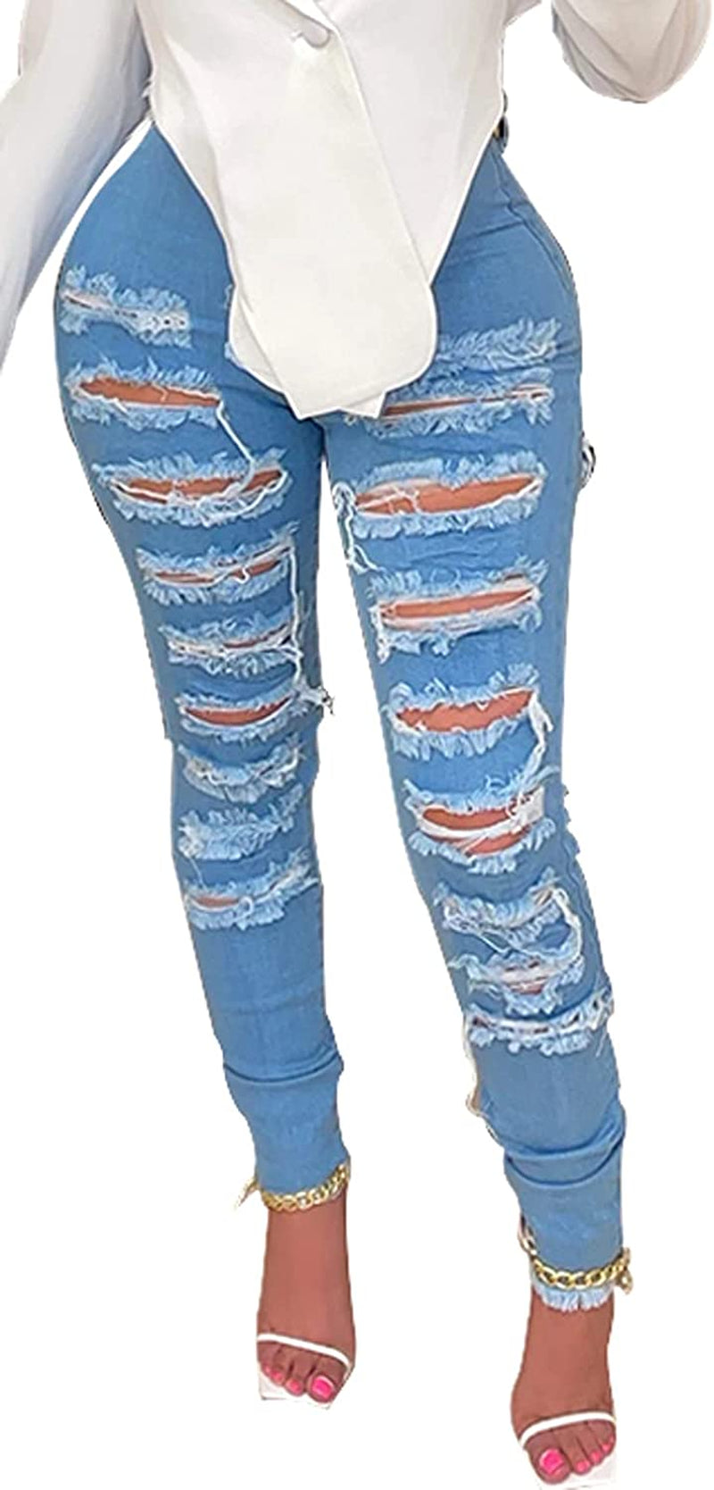 Women's Skinny and Ripped Denim Pants