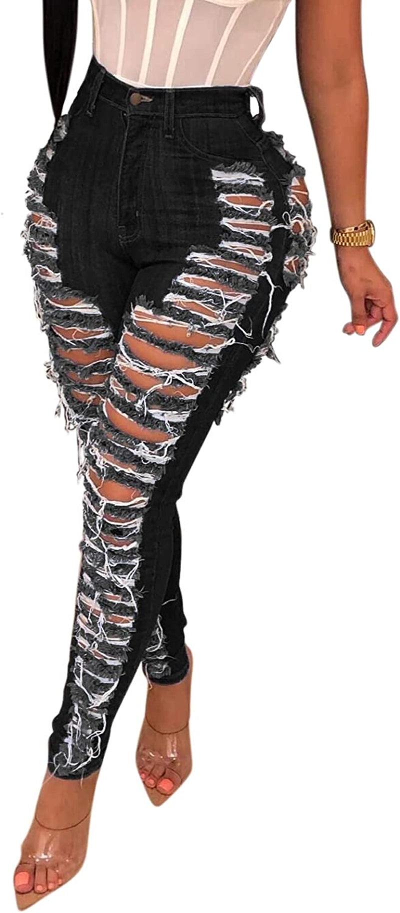 Women's Skinny and Ripped Denim Pants