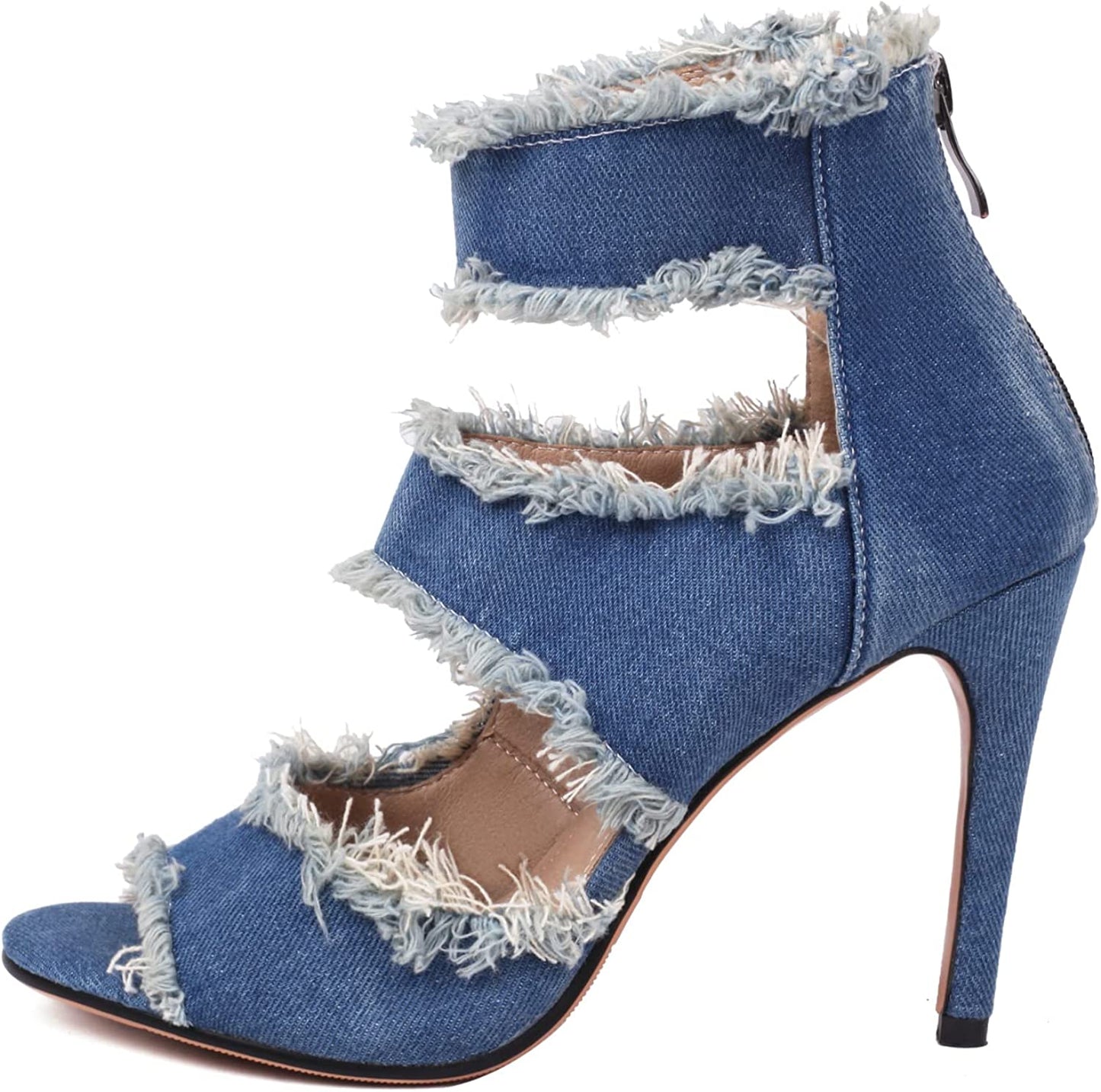 Women's Denim Blue Stiletto High Heels 