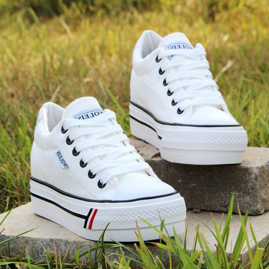 Women Platform Sneakers Woman Wedge Casual Shoes Breathable Trainers Female Sneakers Lady White Shoes Sneakers