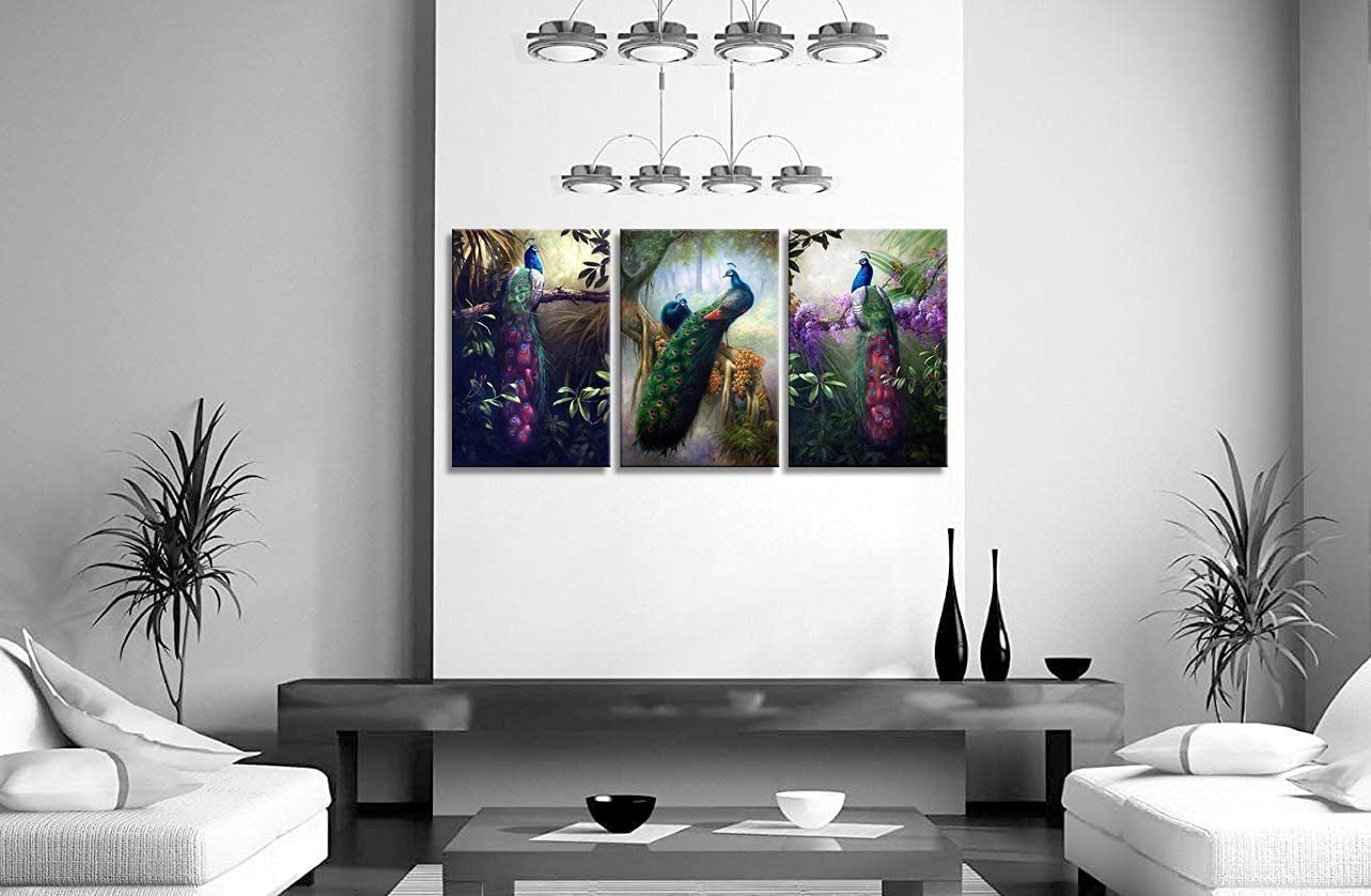 3 Panels Modern Peacock Wall Decor 