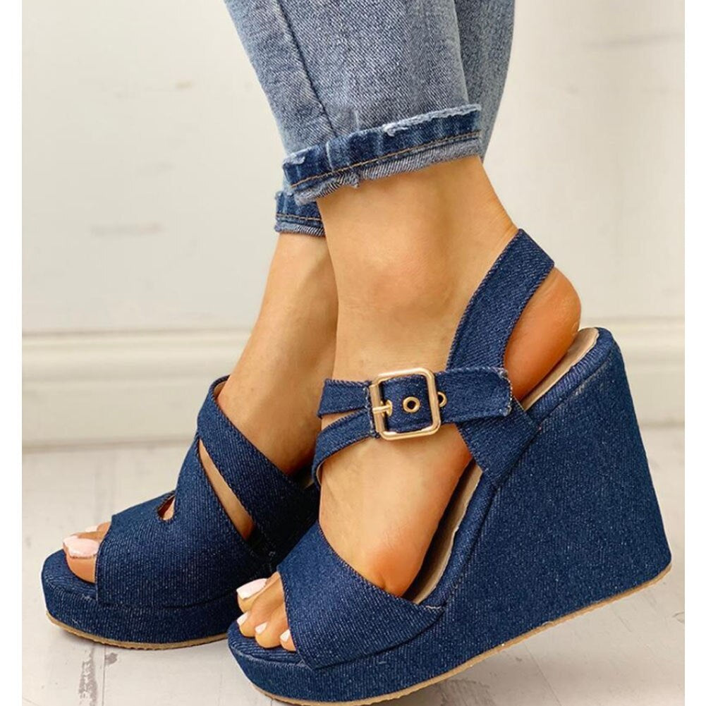 "Somebody Stop Me" Denim Mules