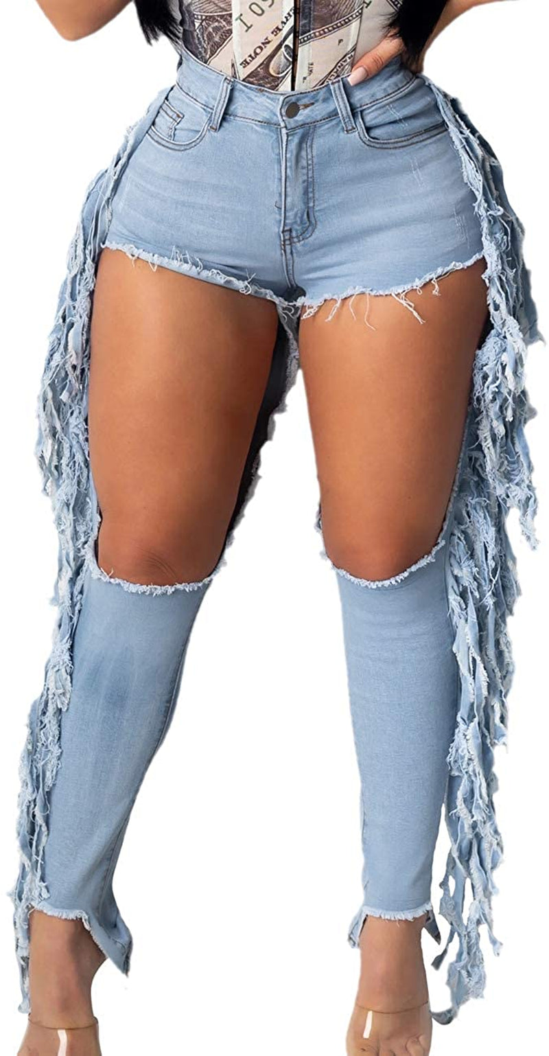 Women's Skinny and Ripped Denim Pants